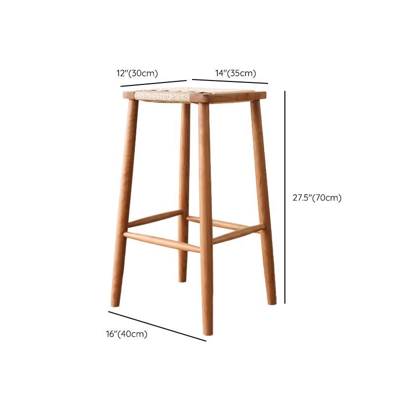 Sgabelli da bar senza schienale contemporaneo con base in legno massiccio ciliegia