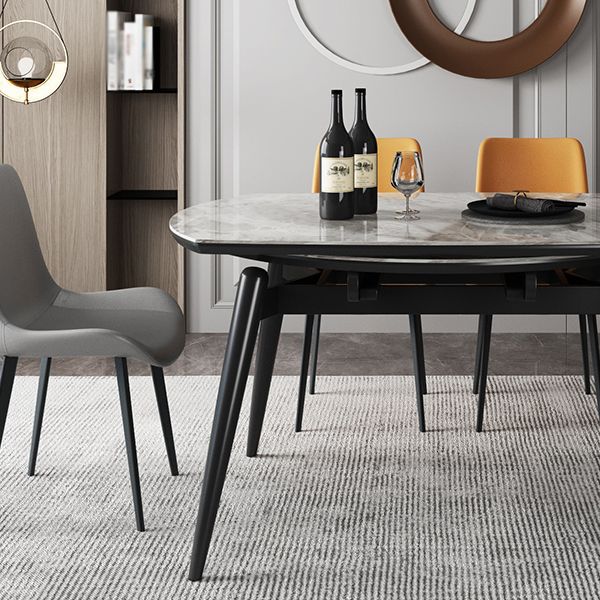 Contemporary Round Dining Table Sintered Stone Table with 4 Ash Solid Wood Legs Clearhalo ' dining_table' 'Dining Tables & Seating' 'Dining Tables' 'furn' 'furn_dining_table' 'Furniture' 'furniture_dining_table' 'Kitchen & Dining Furniture' 'kitchen&dining_furn' 'kitchen' 'kitchen_dining_table' 1200x1200_f74a21fc-1b31-4d55-9576-c76c84206a0f