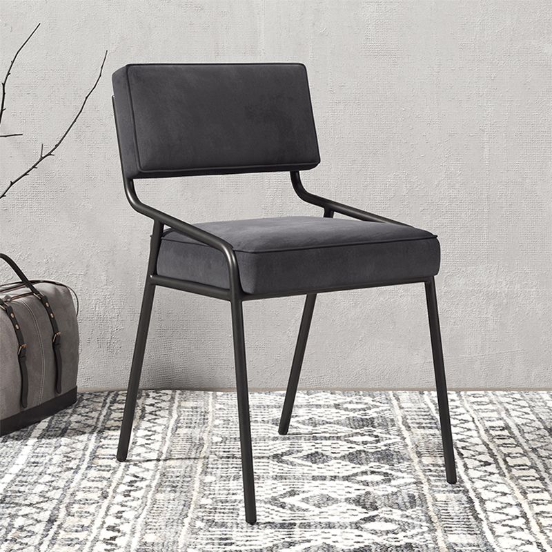 Scandinavian Home Side Chair Upholstered Metal Open Back Dining Room Chair Clearhalo ' kitchen&dining_furn' 'Dining Chairs' 'Dining Tables & Seating' 'dining_chair' 'furn' 'furn_dining_chair' 'Furniture' 'furniture_dining_chair' 'Kitchen & Dining Furniture' 'kitchen' 1200x1200_f74b27e7-1501-4095-b311-e2d1a45fc873