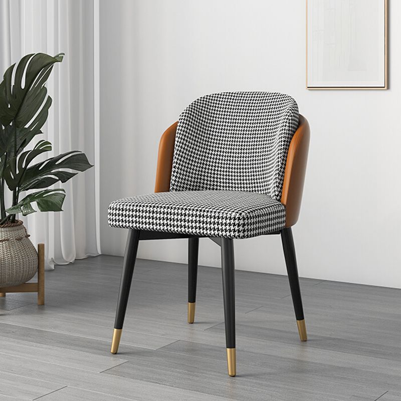 Glam Metal Dining Room Chair Upholstered Fabric Dining Side Chair for Restaurant Use Clearhalo ' kitchen&dining_furn' 'Dining Chairs' 'Dining Tables & Seating' 'dining_chair' 'furn' 'furn_dining_chair' 'Furniture' 'furniture_dining_chair' 'Kitchen & Dining Furniture' 'kitchen' 1200x1200_f74b73d0-afe2-4b6a-8160-80c82180a81f