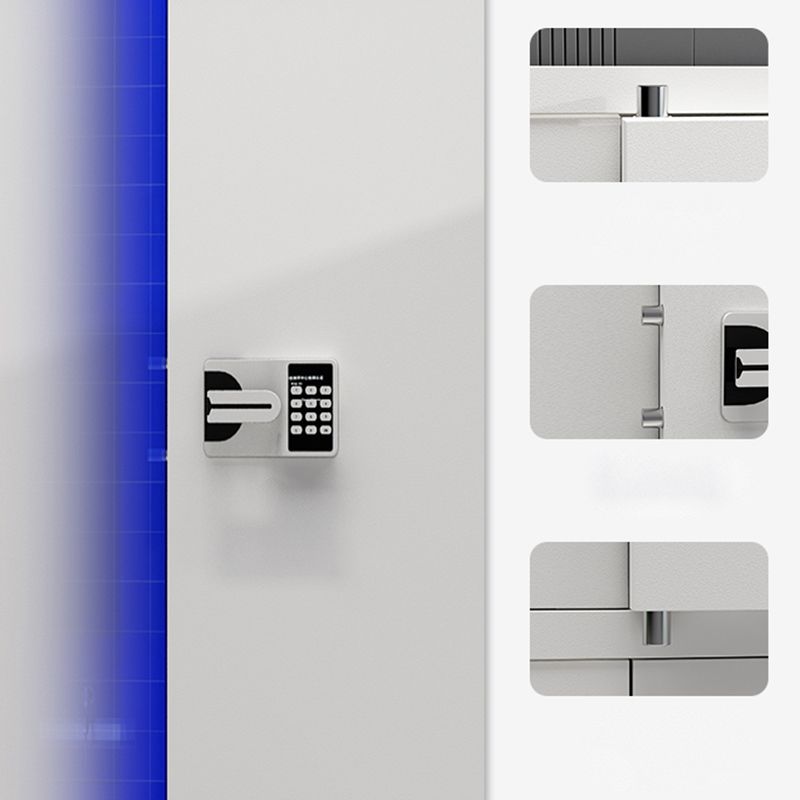 Armadio di archiviazione in metallo mobile contemporaneo con blocco e archiviazione