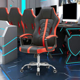 Silla giratoria de brazos acolchados modernos de cuero y silla de back office rojo de cuero y rojo