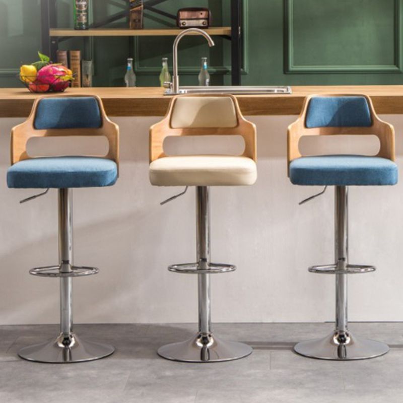Nordic Style Leather Upholstered Barstool Adjustable Height Swivel single Bar Stool Clearhalo 'Bar Furniture' 'Bar Stools' 'bar_stools' 'furn' 'furn_bar_stools' 'Furniture' 'furniture_bar_stools' 'Kitchen & Dining Furniture' 1200x1200_f74bb889-77d3-4fce-9dcd-d7d443324735