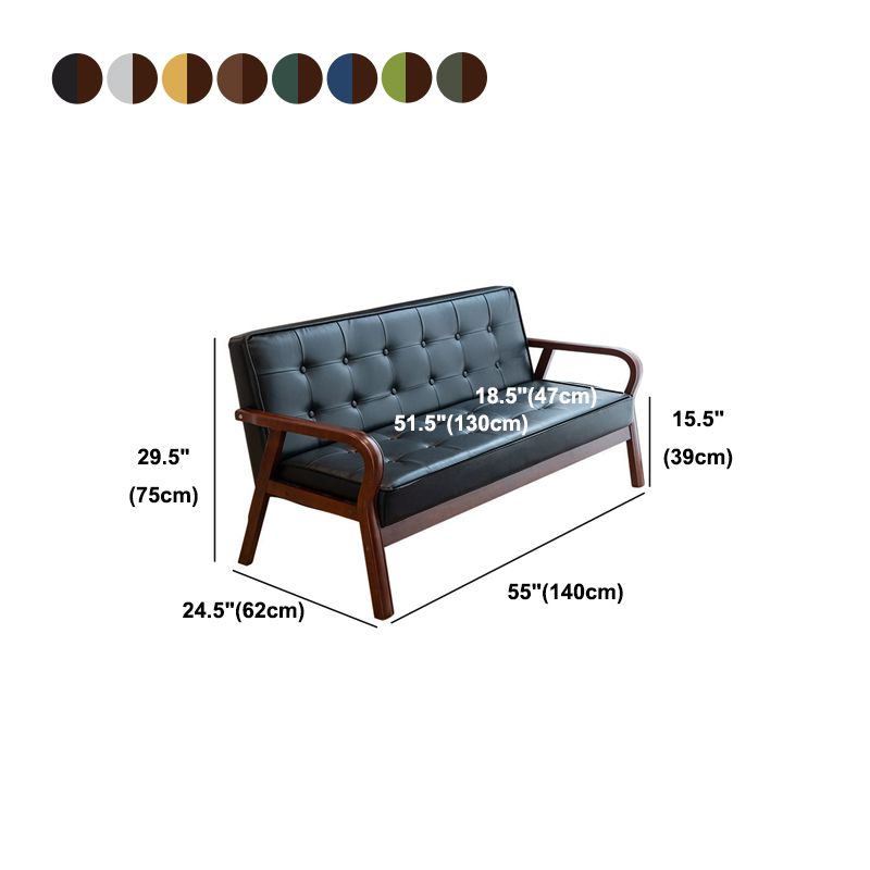 29.5"H Faux Leather Tuxedo Solid Color Square Arm Sofa for Living Room Clearhalo 'furn' 'furn_sofas' 'Furniture' 'furniture_sofas' 'Living Room Furniture' 'Sofa' 'sofas' 1200x1200_f74bd5d6-c74a-4634-981a-20a56d0e995b