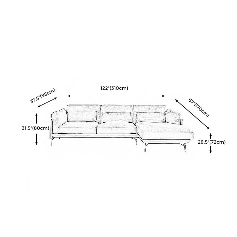 Genuine Leather Square Arm Bench Seating with Bolster Pillows Brown Settee Furniture Clearhalo 'furn' 'furn_sectionals' 'Furniture' 'furniture_sectionals' 'kitchen' 'kitchen_sectionals' 'Living Room Furniture' 'Sectionals' 1200x1200_f74ce4b6-599a-444f-a735-04e22452411c