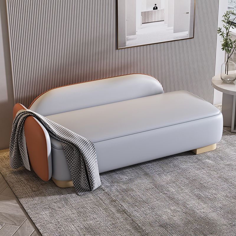 Modern Style Chaise Solid Color Lounge Chair with Genuine Leather