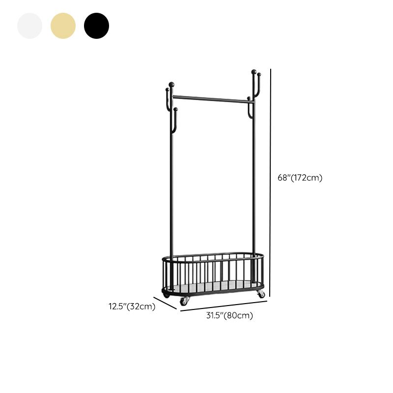 Hermosa perchera de estilos modernos con canasta de almacenamiento