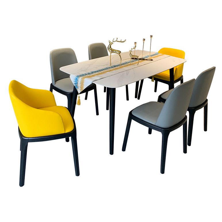 Rectangle Industrial Dining Table Fixed Table with Sintered Stone Clearhalo ' dining_table' 'Dining Tables & Seating' 'Dining Tables' 'furn' 'furn_dining_table' 'Furniture' 'furniture_dining_table' 'Kitchen & Dining Furniture' 'kitchen&dining_furn' 'kitchen' 'kitchen_dining_table' 1200x1200_f74eeff2-dcbd-44f1-a9de-6f933339c69d
