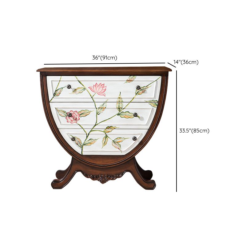 Modern de almacenamiento cofre de madera de almacenamiento de madera con 3 cajones