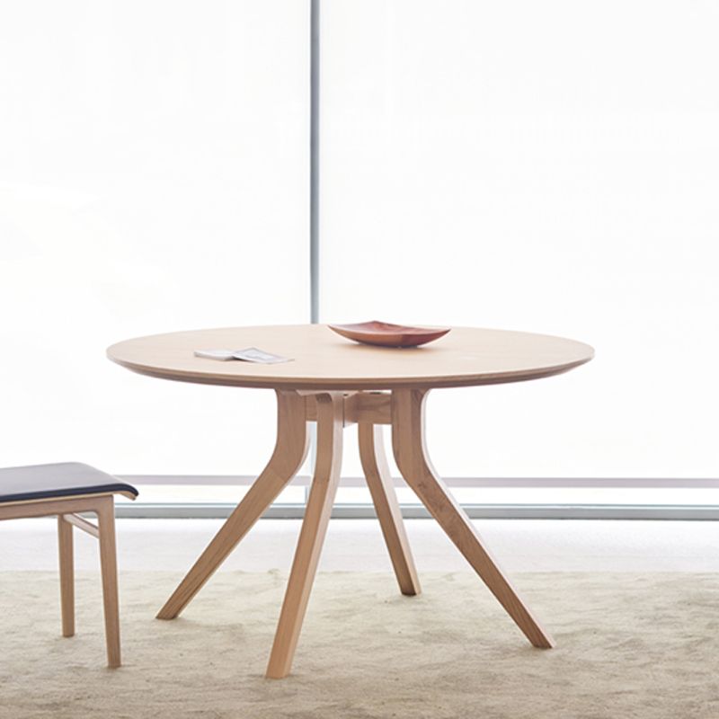 Natural Round Table Wooden Dining Room Kitchen Home Furniture with 4 Legs Clearhalo 'Dining Tables & Seating' 'Dining Tables' 'dining_table' 'furn' 'furn_dining_table' 'Furniture' 'Kitchen & Dining Furniture' 1200x1200_f7514fe5-9731-4f54-8a2e-8c08faa50492
