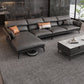 Vlek resistent modernisme sofa & chaise flared arm sectional