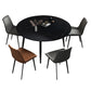 Round Sintered Stone Dining Table Modern Extendable Furniture  with 4 Legs in Matte Finish