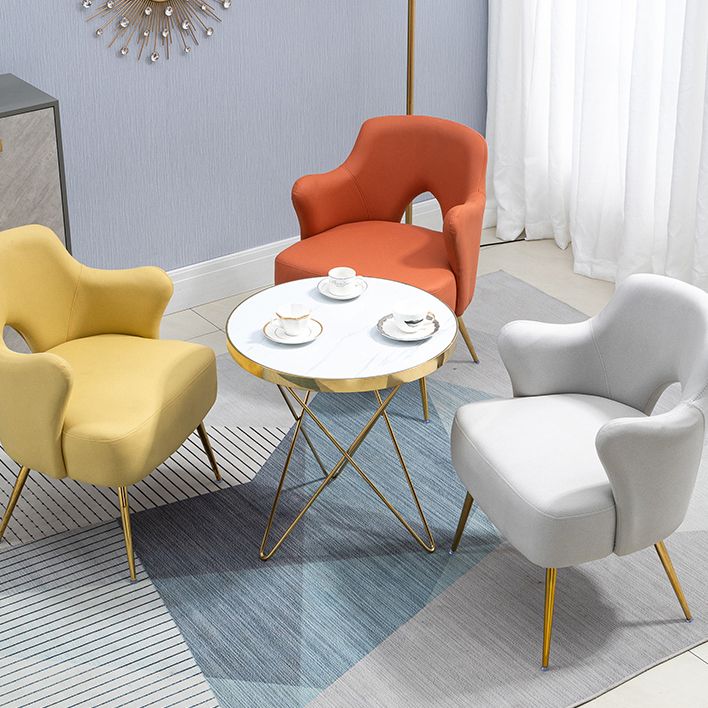 Bracci in tessuto nordico incluso con gambe Goldtone fissata a poltrona accento