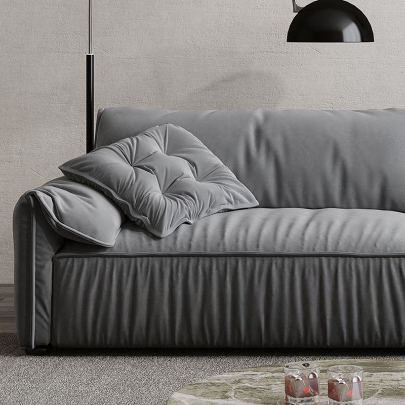Sofá estándar de espalda apretada de la playa 33.46 "Sofá de brazo superior de almohada de terciopelo alto, gris