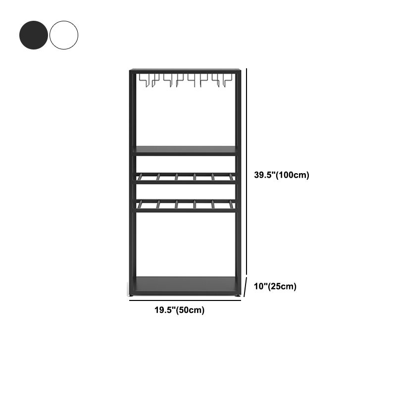 IJzeren vrijstaande wijnfles en glazen rek industrieel wijnrek