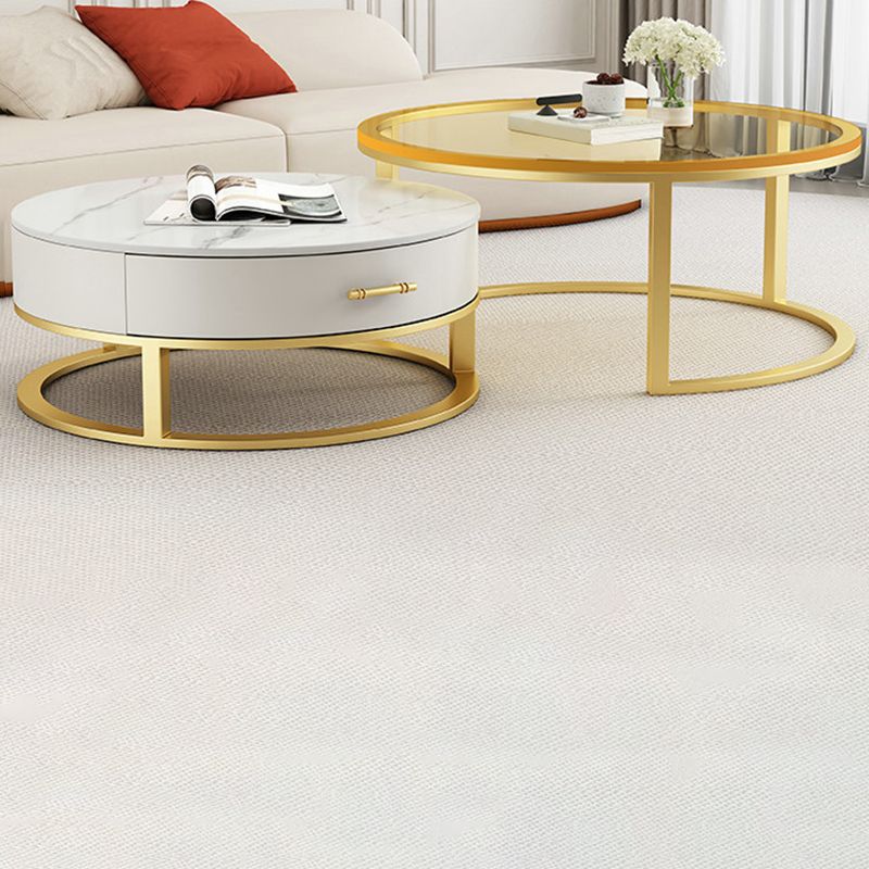 Gold Glass Top Coffee Table Set Frame Cocktail Table with Drawers Clearhalo 'Coffee & Accent Tables' 'Coffee Tables' 'coffee_tables' 'furn' 'furn_coffee_tables' 'Furniture' 'Living Room Furniture' 1200x1200_f7555023-6e9b-4598-a71c-6195e2774e6d
