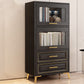 Contemporary Black Chest Glass Paned Accent Cabinet with Drawer Clearhalo 'Cabinets & Chests' 'cabinets_chests' 'furn' 'furn_cabinets_chests' 'Furniture' 'Living Room Furniture' 1200x1200_f7583473-779e-451f-a5f0-b4da4a70d8e8