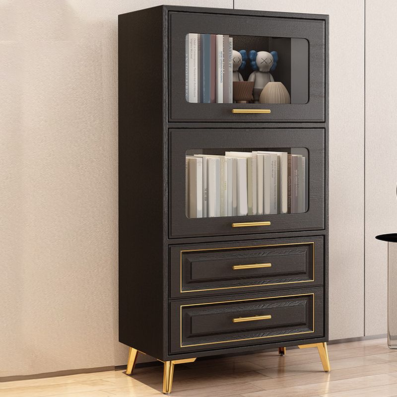 Contemporary Black Chest Glass Paned Accent Cabinet with Drawer Clearhalo 'Cabinets & Chests' 'cabinets_chests' 'furn' 'furn_cabinets_chests' 'Furniture' 'Living Room Furniture' 1200x1200_f7583473-779e-451f-a5f0-b4da4a70d8e8
