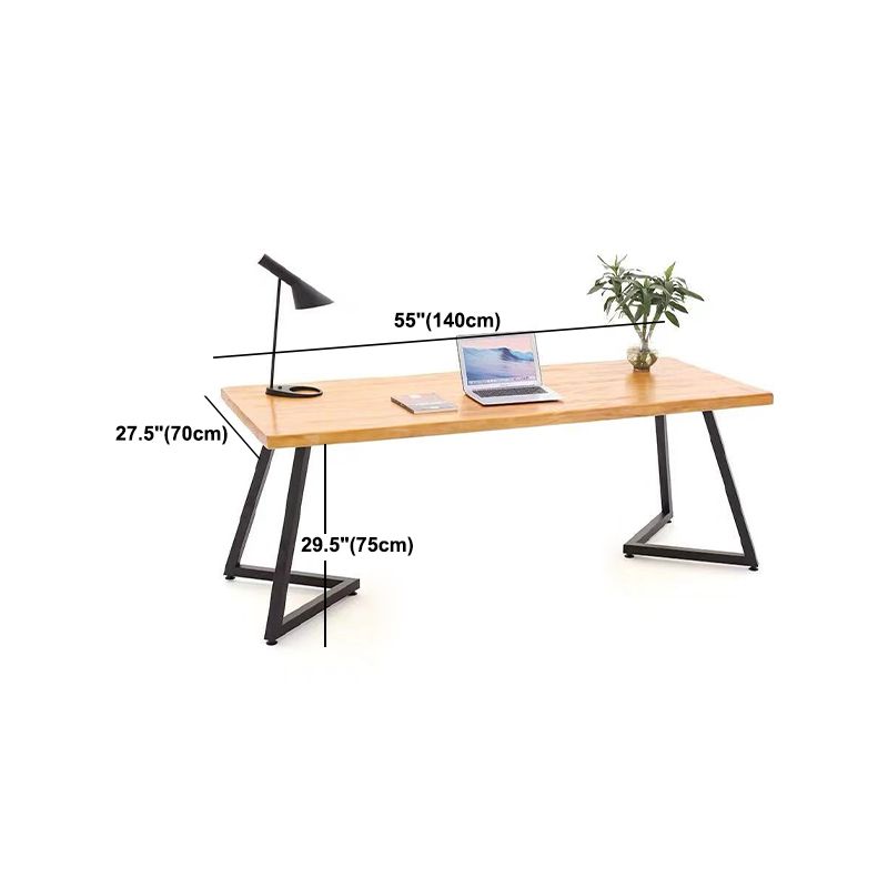 Rectangle Industrial Dining Table Double Pedestal Solid Wood Table Clearhalo 'Dining Tables & Seating' 'Dining Tables' 'dining_table' 'furn' 'furn_dining_table' 'Furniture' 'furniture_dining_table' 'Kitchen & Dining Furniture' 'kitchen' 'kitchen_dining_table' 1200x1200_f7585808-d6b3-4d81-95c3-59ce5558e0f6