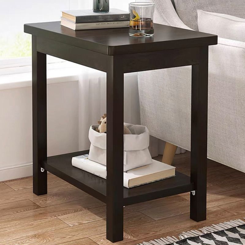 Tavolino da cocktail in stile moderno in legno artificiale nero/legno tavolino quadrato