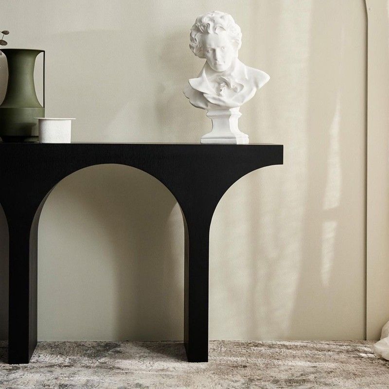 Wood Console Table 33.4 inch High, Hall Sled Console Accent Table Clearhalo 'Console Tables' 'console_tables' 'Entry & Mudroom Furniture' 'furn' 'furn_console_tables' 'Furniture' 1200x1200_f75932a6-cf3b-41b4-b69a-1c65111a12e1