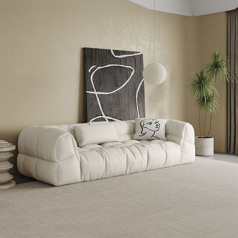Contemporary White Button-tufted Sofa Tuxedo Arm Living Room Settee Clearhalo 'furn' 'furn_sofas' 'Furniture' 'Living Room Furniture' 'Sofa' 'sofas' 1200x1200_f75a1af5-6959-4052-af69-6911da7c23d4