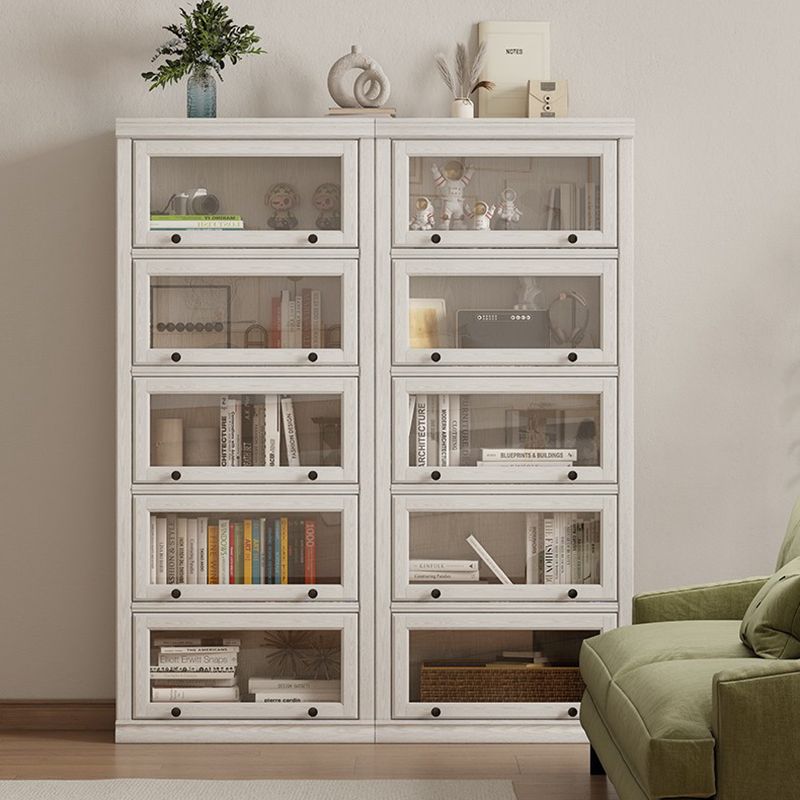 Wooden Standard Bookshelf Contemporary White Bookcase with Doors Clearhalo 'Bookcases' 'furn' 'furn_bookcases' 'Furniture' 'Office Furniture' 1200x1200_f75a7abf-da65-4b4b-a489-f7294d212a2a