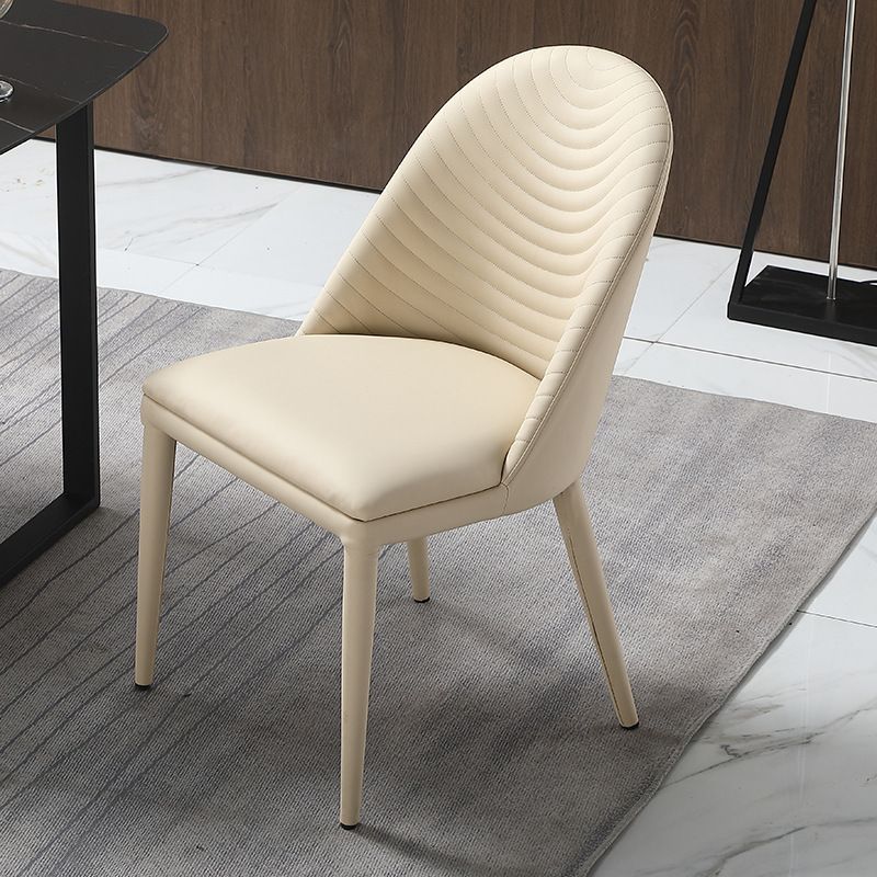 Silla de comedor con tapicería acento de comedor de cuero sintético