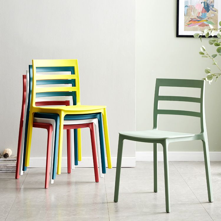 Minimalist Style Ladder Back Dining Chairs Plastic Dining Armless Chairs for Home Clearhalo ' kitchen&dining_furn' 'Dining Chairs' 'Dining Tables & Seating' 'dining_chair' 'furn' 'furn_dining_chair' 'Furniture' 'furniture_dining_chair' 'Kitchen & Dining Furniture' 'kitchen' 1200x1200_f75d4db1-aa32-4284-adc5-6310108e47d0