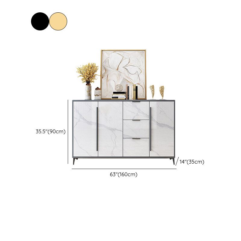 Glam Style Sideboard Engineered Wood Side Board for Living Room Clearhalo 'buffet_sideboard' 'Buffets & Sideboards' 'furn' 'furn_buffet_sideboard' 'Furniture' 'Kitchen & Dining Furniture' 1200x1200_f75d8b09-530f-48ce-83d7-fa129d9e4a4a