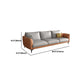 Standard Faux Leather Contemporary Back Settee Couch with Pillows