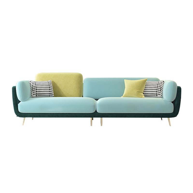 36" High Modern Velvet Square Arm Sofa with 2 Pillows Standard Sofa for Living Room Clearhalo 'furn' 'furn_sofas' 'Furniture' 'furniture_sofas' 'kitchen' 'kitchen_sofas' 'Living Room Furniture' 'Sofa' 'sofas' 1200x1200_f75f9965-eb08-4d5f-ad03-84cf7c2dc216