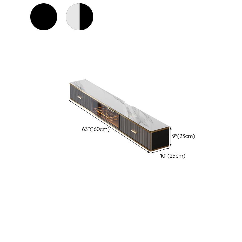 Glam Stone TV Console Wall-mounted Media Console TV Stand for Living Room Clearhalo 'furn' 'furn_tv_stands_entertainment_centers' 'Furniture' 'Living Room Furniture' 'TV Stands & Entertainment Centers' 'TV Stands & Media Storage Furniture' 'tv_stands_entertainment_centers' 1200x1200_f761e348-0510-439f-9cc1-5e328e282efe