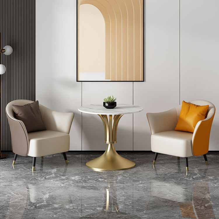 Metal Traditional Luxury Round Table Sintered Stone Indoor Table with Tulip Base Clearhalo 'Dining Tables & Seating' 'Dining Tables' 'dining_table' 'furn' 'furn_dining_table' 'Furniture' 'furniture_dining_table' 'Kitchen & Dining Furniture' 'kitchen' 'kitchen_dining_table' 1200x1200_f7638948-6b09-448a-9fb8-fc13b5a8abf8
