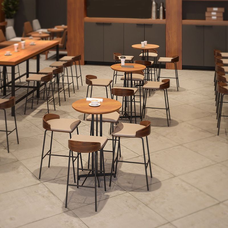 1/5/9 Pieces Modern Wood Bar Table Set Counter Table with Upholstered Stools Clearhalo 'Bar Furniture' 'furn' 'furn_home_bar_bar_sets' 'Furniture' 'Home Bars & Bar Sets' 'home_bar_bar_sets' 'Kitchen & Dining Furniture' 1200x1200_f7651ce3-9f4d-43ae-9d72-192864b85423
