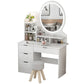 Vanity in legno con cassetti e mensole tavolo da trucco vanità con specchio