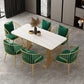 Glam Stone Double Pedestal Dining Table Matte Finish Rectangle Table for Kitchen Clearhalo ' dining_table' 'Dining Tables & Seating' 'Dining Tables' 'furn' 'furn_dining_table' 'Furniture' 'furniture_dining_table' 'Kitchen & Dining Furniture' 'kitchen&dining_furn' 'kitchen' 'kitchen_dining_table' 1200x1200_f769b5c4-81ef-44d2-b44b-4665093df383