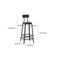 Contemporary Square Dining Stools Metal Bar Stools with Footrest