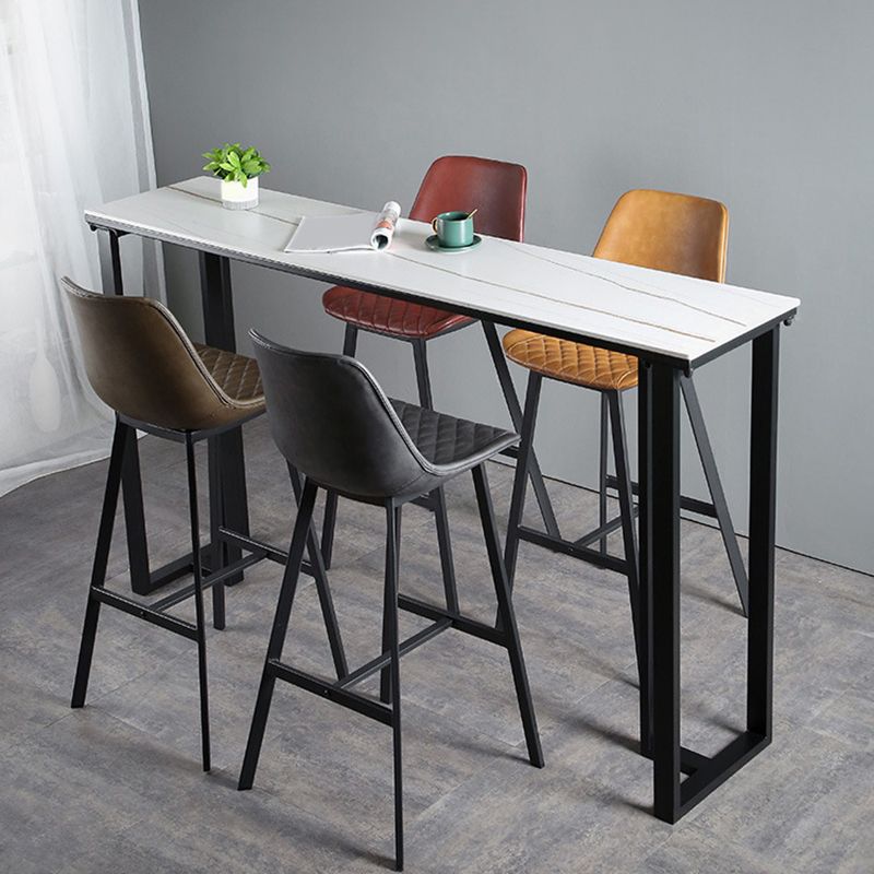 Industrial Bar Height Table Stone Top Bistro Bar Table for Patio Use Clearhalo 'Bar Furniture' 'Bar Tables' 'bar_tables' 'furn' 'furn_bar_tables' 'Furniture' 'Kitchen & Dining Furniture' 1200x1200_f76bab8d-fa9f-49b2-8615-88a5ec1e15c7