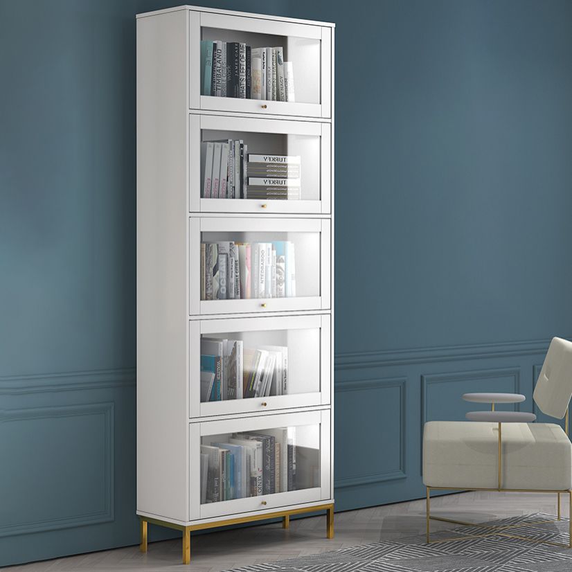 11.81"W Bookcase Glam Style Shelf Bookcase for Home and Office with Door Clearhalo 'Bookcases' 'furn' 'furn_bookcases' 'Furniture' 'furniture_bookcases' 'kitchen' 'kitchen_bookcases' 'Living Room Furniture' 'Office Furniture' 1200x1200_f76c7f42-345e-4745-9873-91beef120e5e