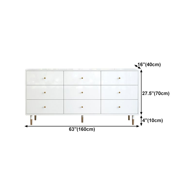 White-gold Buffet Table Wood Glam Style Kitchen Table for Dinning Room Clearhalo 'buffet_sideboard' 'Buffets & Sideboards' 'furn' 'furn_buffet_sideboard' 'Furniture' 'Kitchen & Dining Furniture' 1200x1200_f76d1851-7eda-4e3e-aa6a-b399c7eabb1b