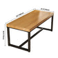 Industrial Solid Wood Dining Table Rectangle Table in Brown with Metal Trestle Base Clearhalo ' dining_table' 'Dining Tables & Seating' 'Dining Tables' 'furn' 'furn_dining_table' 'Furniture' 'furniture_dining_table' 'Kitchen & Dining Furniture' 'kitchen&dining_furn' 'kitchen' 'kitchen_dining_table' 1200x1200_f76dfd12-10b5-4bf1-95c9-6b9c38d6be85