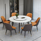 Glam Iron Dinette Set 1/4/5/6/7 Pieces Round White Sintered Stone Top Dining Table Set Clearhalo 'Dining Room Sets' 'Dining Tables & Seating' 'dining_room_set' 'furn' 'furn_dining_room_set' 'Furniture' 'Kitchen & Dining Furniture' 1200x1200_f77174cf-436e-4ef7-9267-8f59d08fda97
