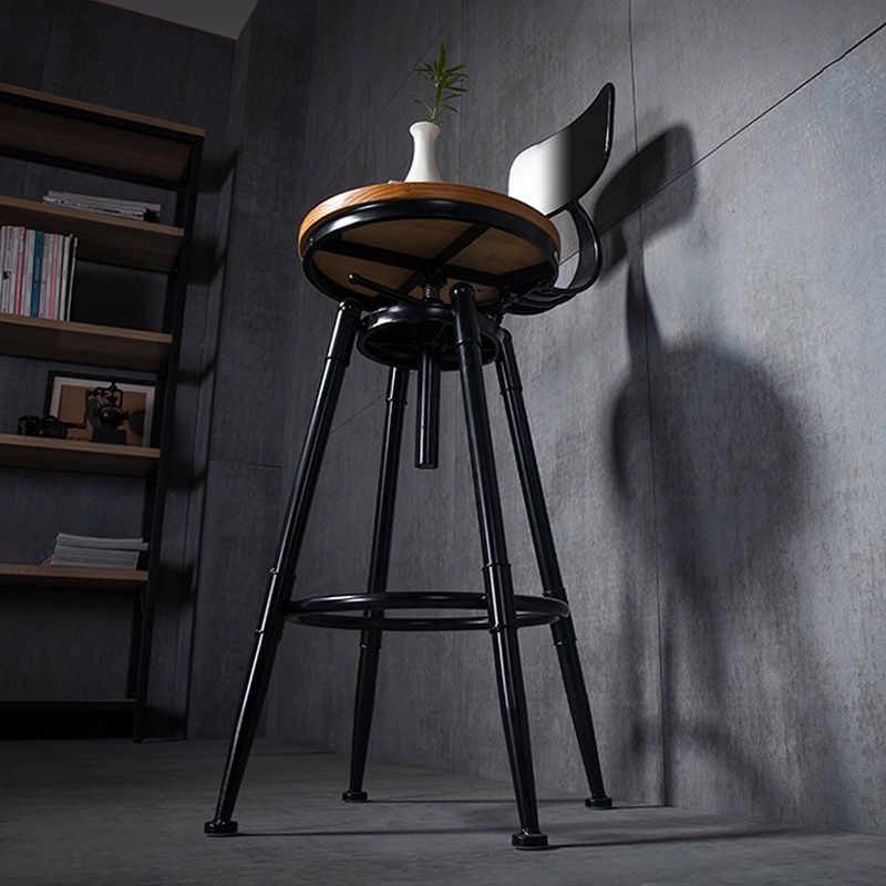 Coffee Shop Footrest Bar Stool Wood Counter-height Stool with Iron Legs Clearhalo 'Bar Furniture' 'Bar Stools' 'bar_stools' 'furn' 'furn_bar_stools' 'furniture_bar_stools' 'Kitchen & Dining Furniture' 'kitchen&dining_furn' 'kitchen' 'kitchen_furn' Furniture' 1200x1200_f771d5a3-fdc6-4752-a050-3d055ea9fda9