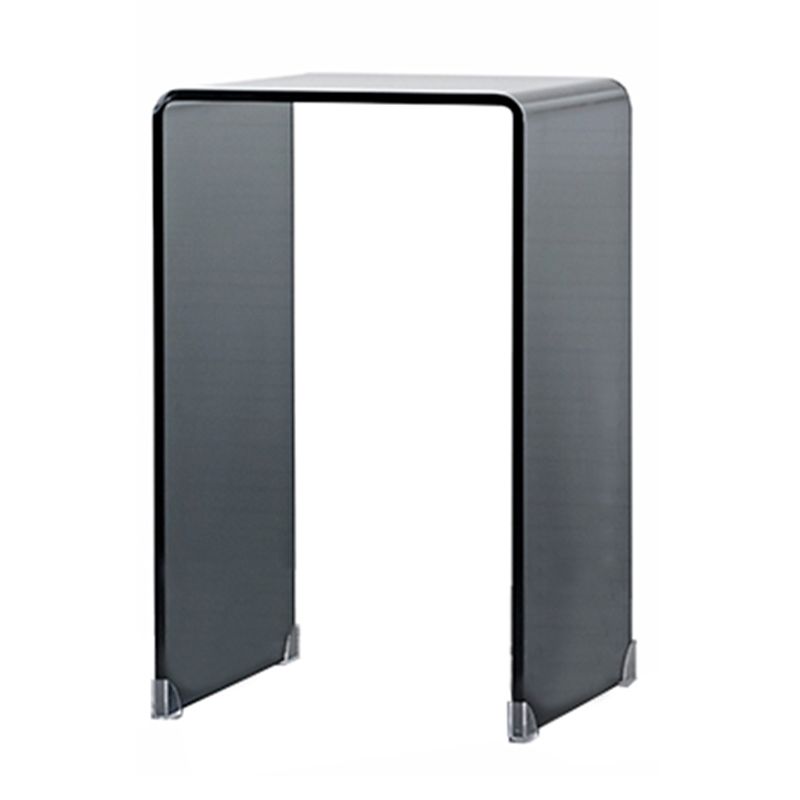 Modern Clear/Smoky Glass Sofa Side Table Rectangular Sled End Table Clearhalo 'Coffee & Accent Tables' 'End & Side Tables' 'end_side_table' 'end_side_tables' 'furn' 'furn_end_side_tables' 'Furniture' 'furniture_end_side_table' 'Living Room Furniture' 1200x1200_f7749210-0a63-49a8-b97e-1fe948aecc98