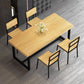 Industriële eettafel op schraagbasis Rechthoekige massief houten eettafel