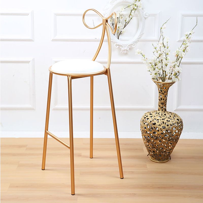 Round Leather and Metal Counter Stool Scandinavian Low Back Counter Bar Stool Clearhalo 'Bar Furniture' 'Bar Stools' 'bar_stools' 'furn' 'furn_bar_stools' 'Furniture' 'Kitchen & Dining Furniture' 1200x1200_f779bb3a-09a3-481b-8c90-a0c13d8f8e74