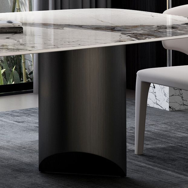 Metal Traditional Luxury Rectangle Table Sintered Stone Dining Table for Dining Room Clearhalo ' dining_table' 'Dining Tables & Seating' 'Dining Tables' 'furn' 'furn_dining_table' 'Furniture' 'furniture_dining_table' 'Kitchen & Dining Furniture' 'kitchen&dining_furn' 'kitchen' 'kitchen_dining_table' 1200x1200_f77a56f3-42eb-4ddc-a78d-d4e596ba2630