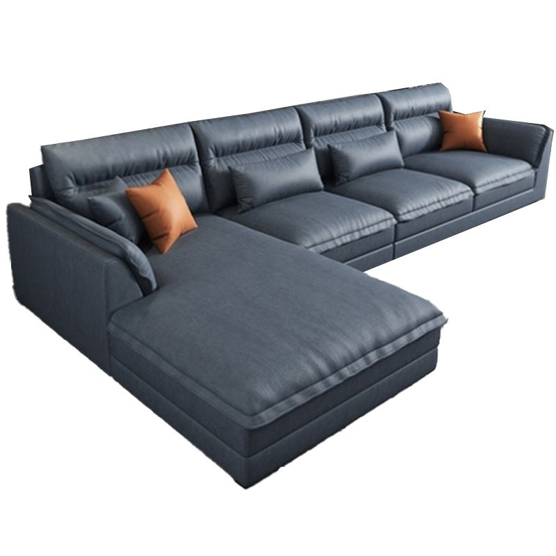 Moderne sectionals faux lederen kussen bovenarm sectionals. 134 inch