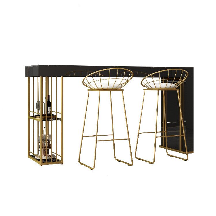 Tavolo da bar in pietra in stile glam rettangolare bar-altezza tavolo da bistrot pub